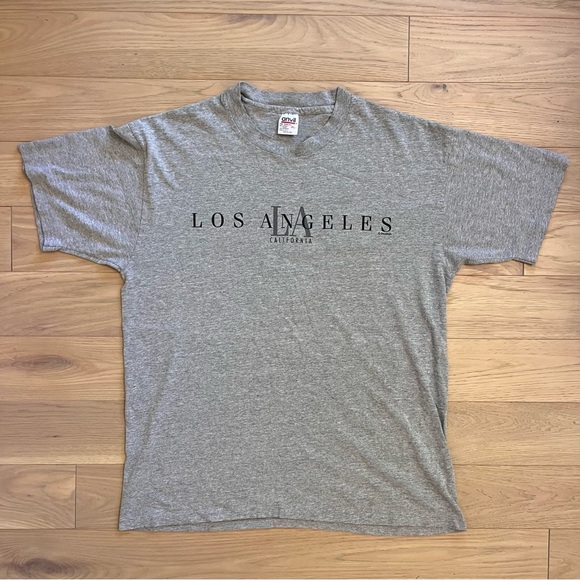 Vintage Anvil Los Angeles Grey Tee Mens size XL Made in USA - Picture 1 of 5